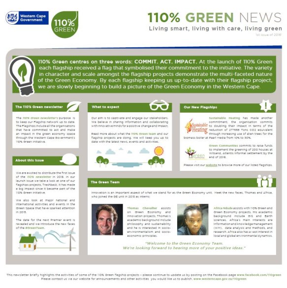 110% Green Newsletter - 1st Issue of 2016