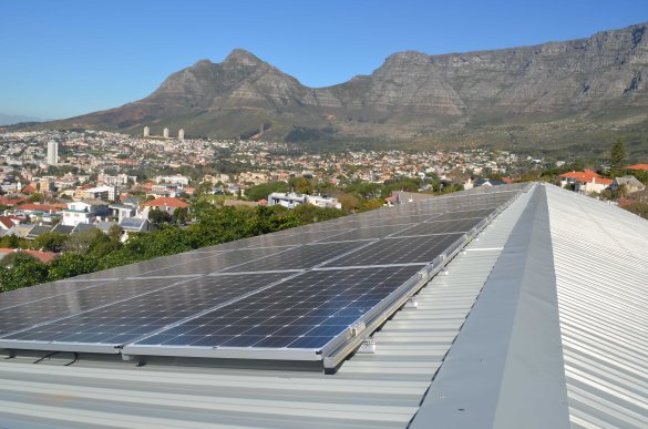 A view of the school's 440 rooftop photovoltaic (PV) modules
