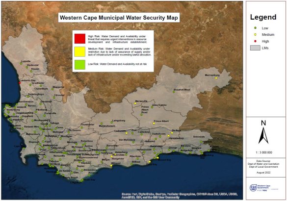 Western Cape Municipal Drought status August 2022