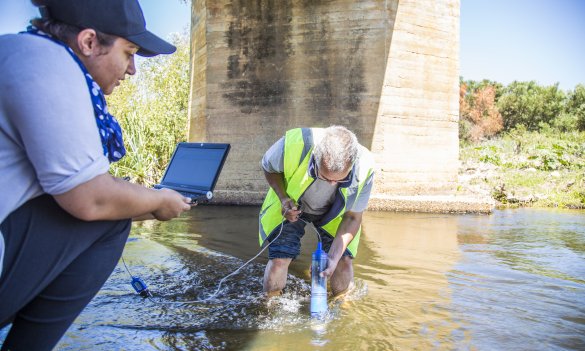 Environmental Officers checking water quality