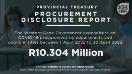 The Provincial Treasury is pleased to publish the twenty third monthly edition of the Procurement Disclosure Report for the period 01 April 2022 to 30 April 2022.