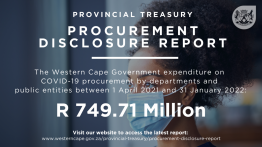 Procurement Disclosure Report: 01 January 2022 to 31 January 2022 and quarter three, 01 October 2021 to 31 December 2021