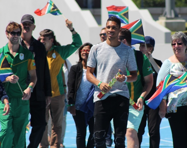 400-metre world champion Wayde van Niekerk led the lap of honour around the Green Point Athletics Stadium.