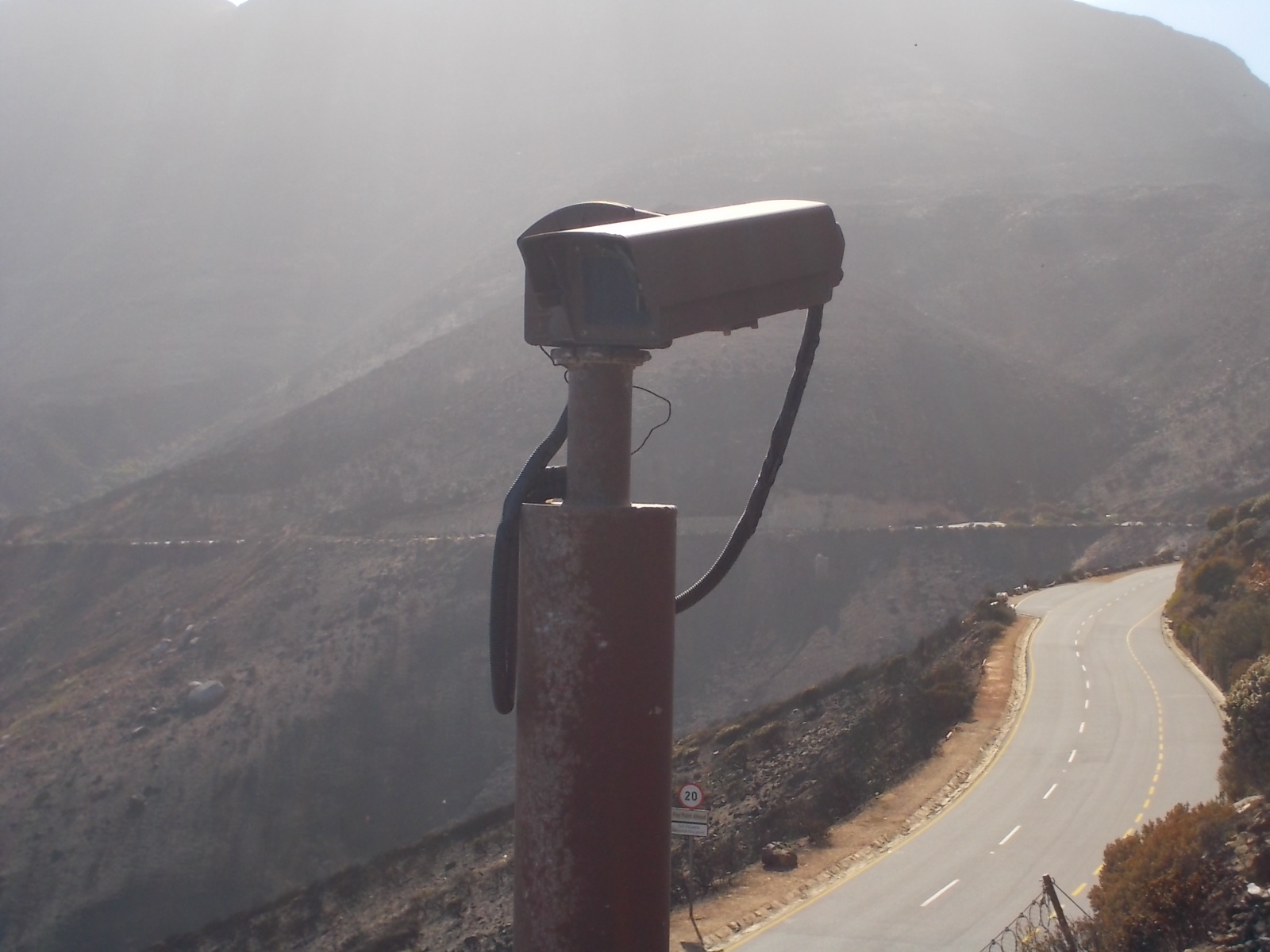A CCTV security camera on Chapman's Peak.