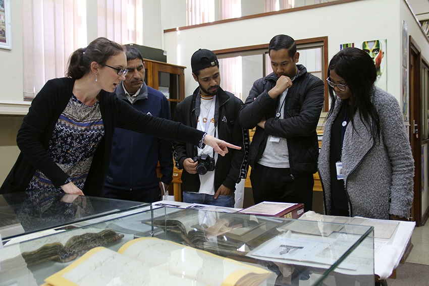 Amy van Wezel from Archives explains one of the exhibits at the Archives Building in Roeland Street, Cape Town