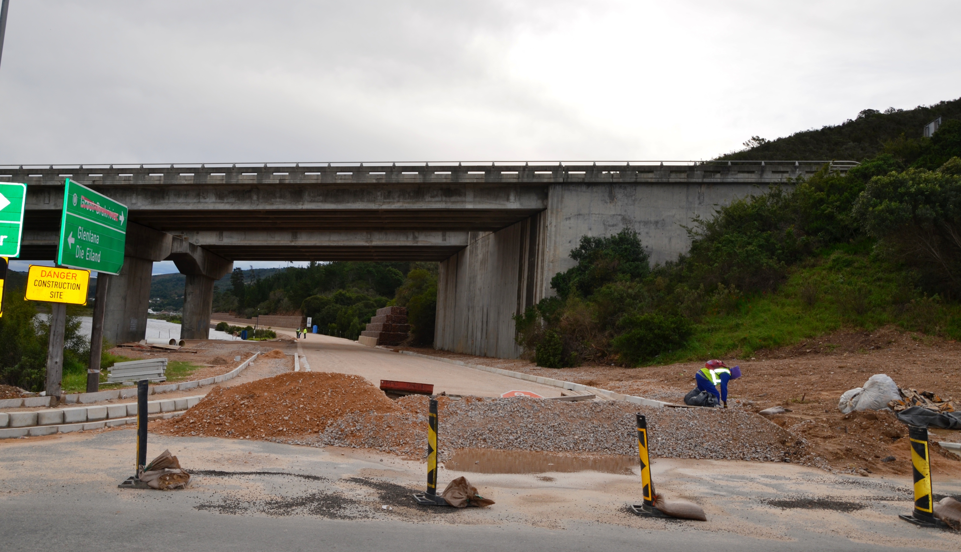 Construction on the Glentana road.