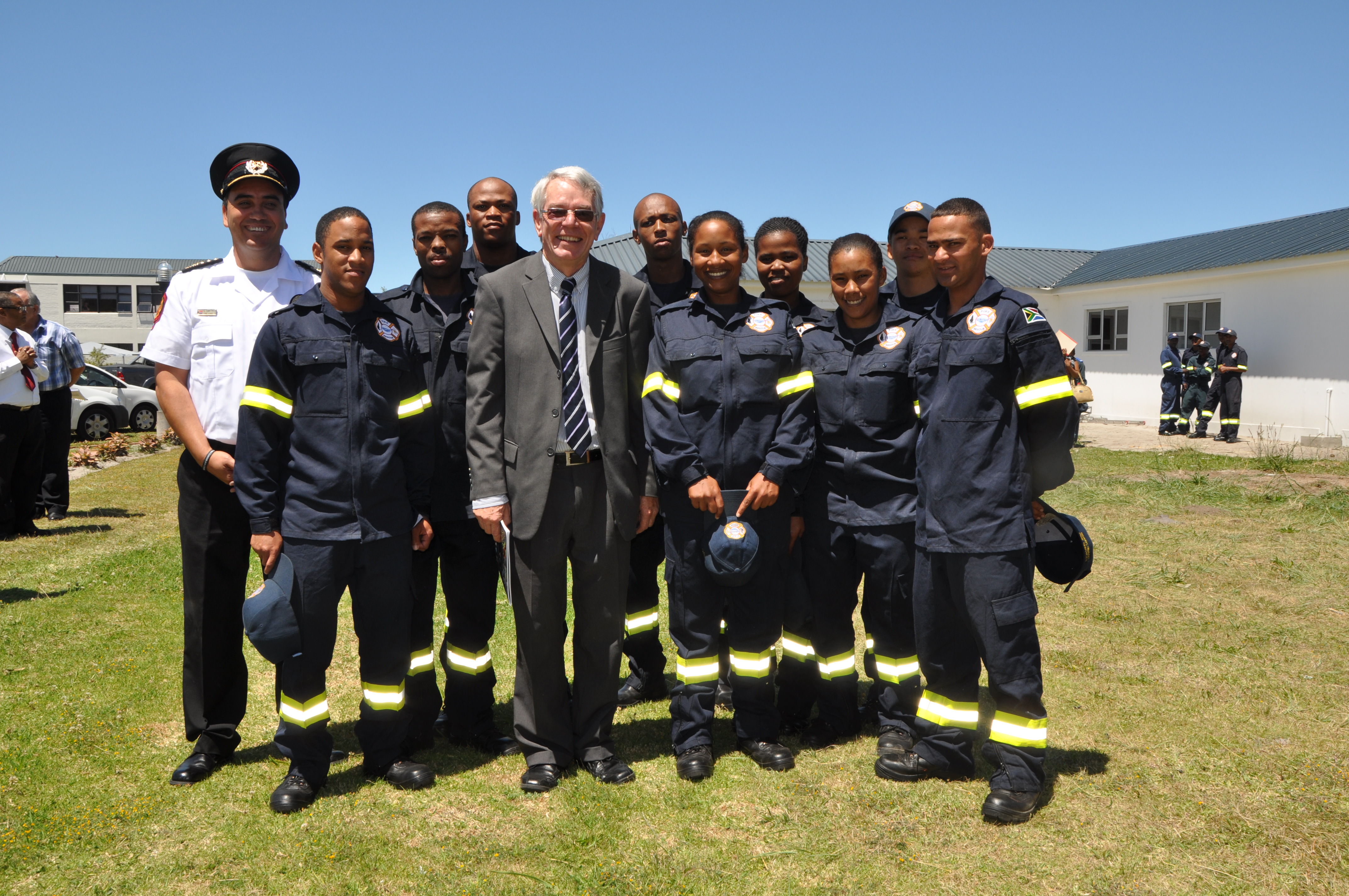 Deputy Minister Cronin with some of the new Fire and Rescue Recruits.