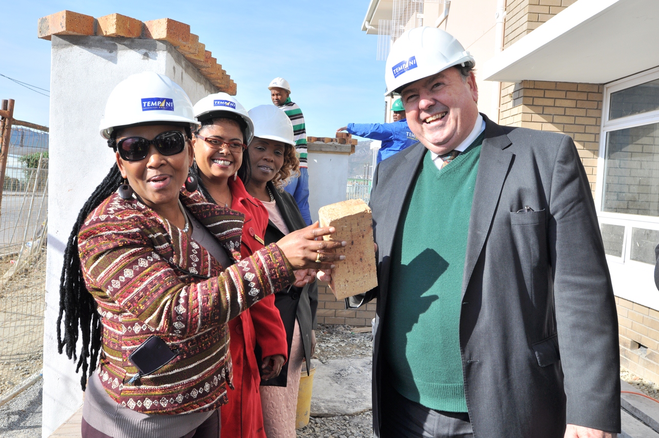 Minister Mbombo and Minister Grant on site at the new Nomzamo Community Day Care Centre.