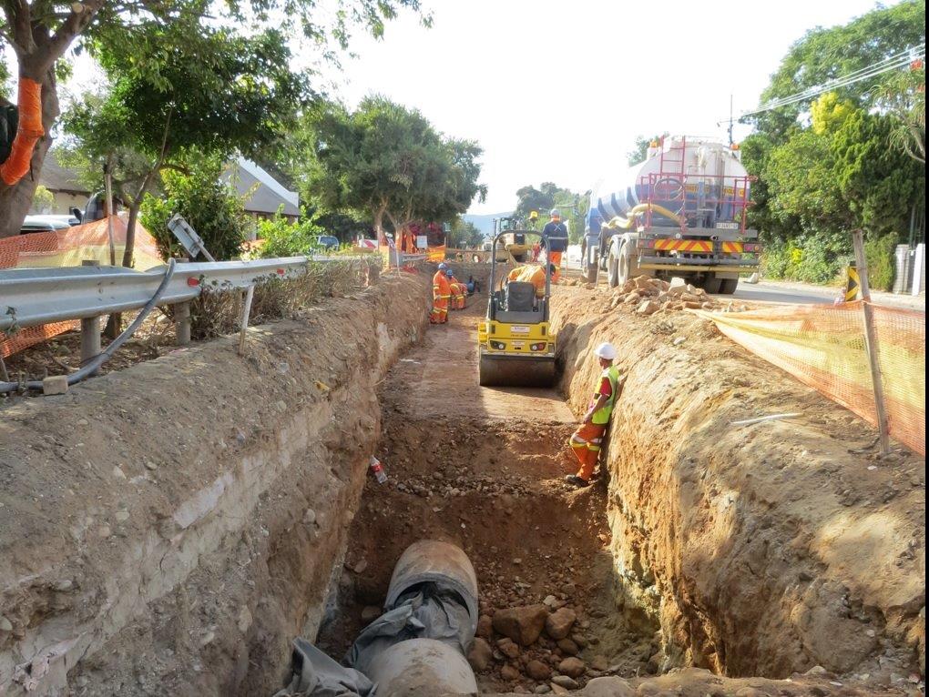 Deep and wide excavations had to be done for stormwater pipes.