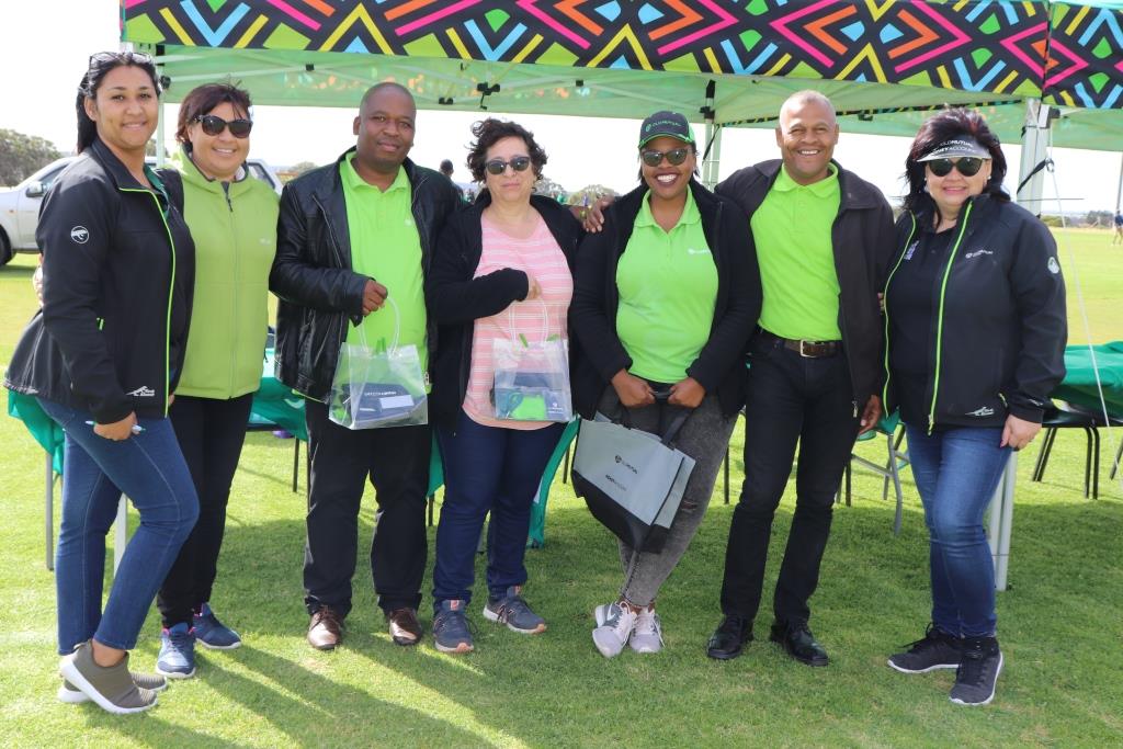 Deputy Director Nicolette Pietersen with the Old Mutual Team who sponsored spot prizes at the Overberg BTG