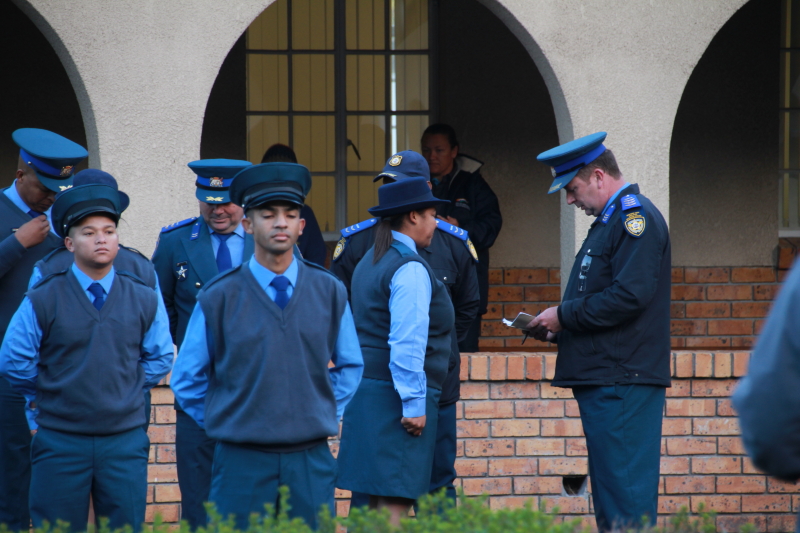 Parade inspection by Chief Provincial Inspector D Smit