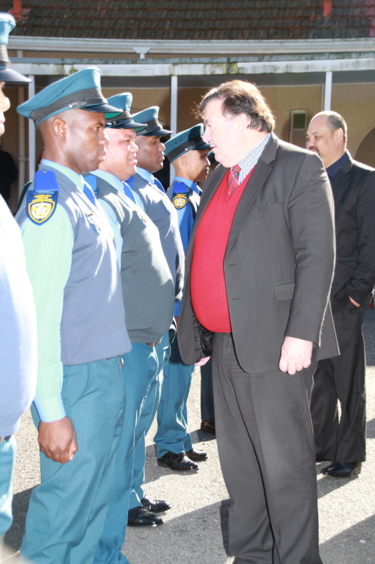 Minister Donald Grant inspecting the parade 