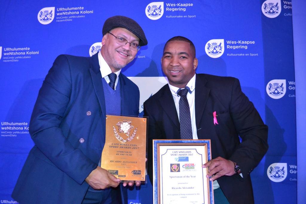 Dr Bouah with Sportsman of the Year Ricardo Alexander