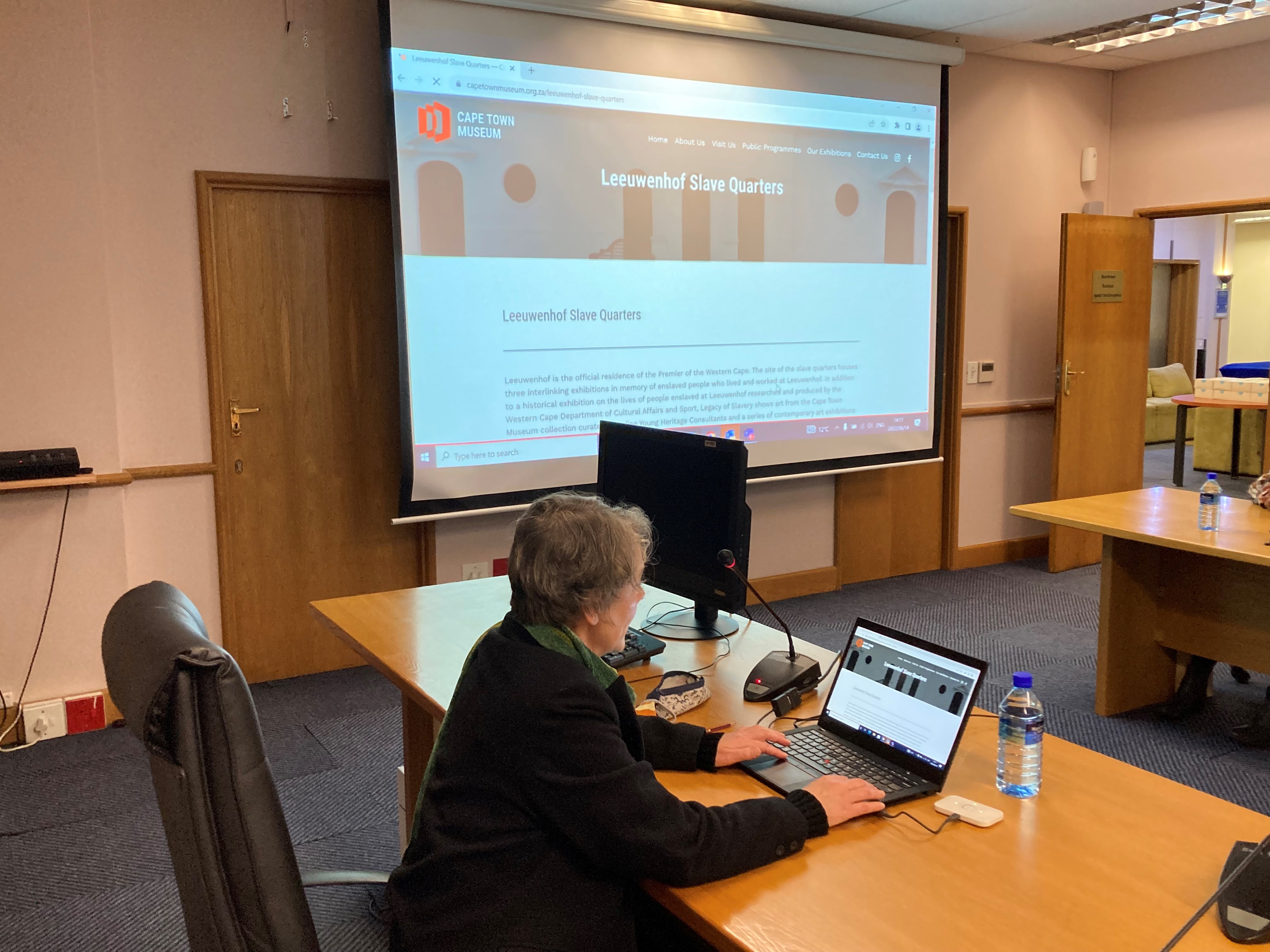 Dr Helene Vollgraaf demonstrating some of the available functions on the website.