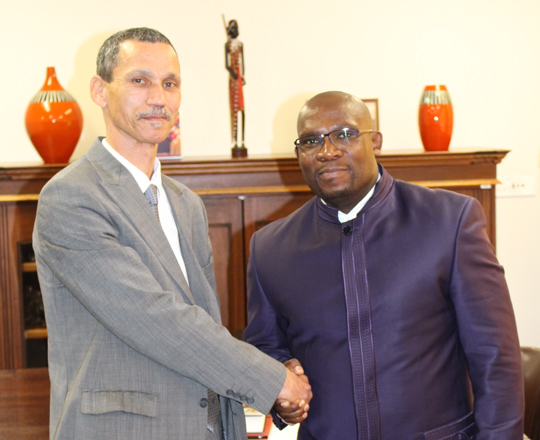 Mr Thomas Cloete and Minister Bonginkosi Madikizela