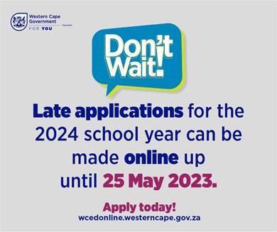 Don’t wait! Late applications for the 2024 school year close on 25 May 2023