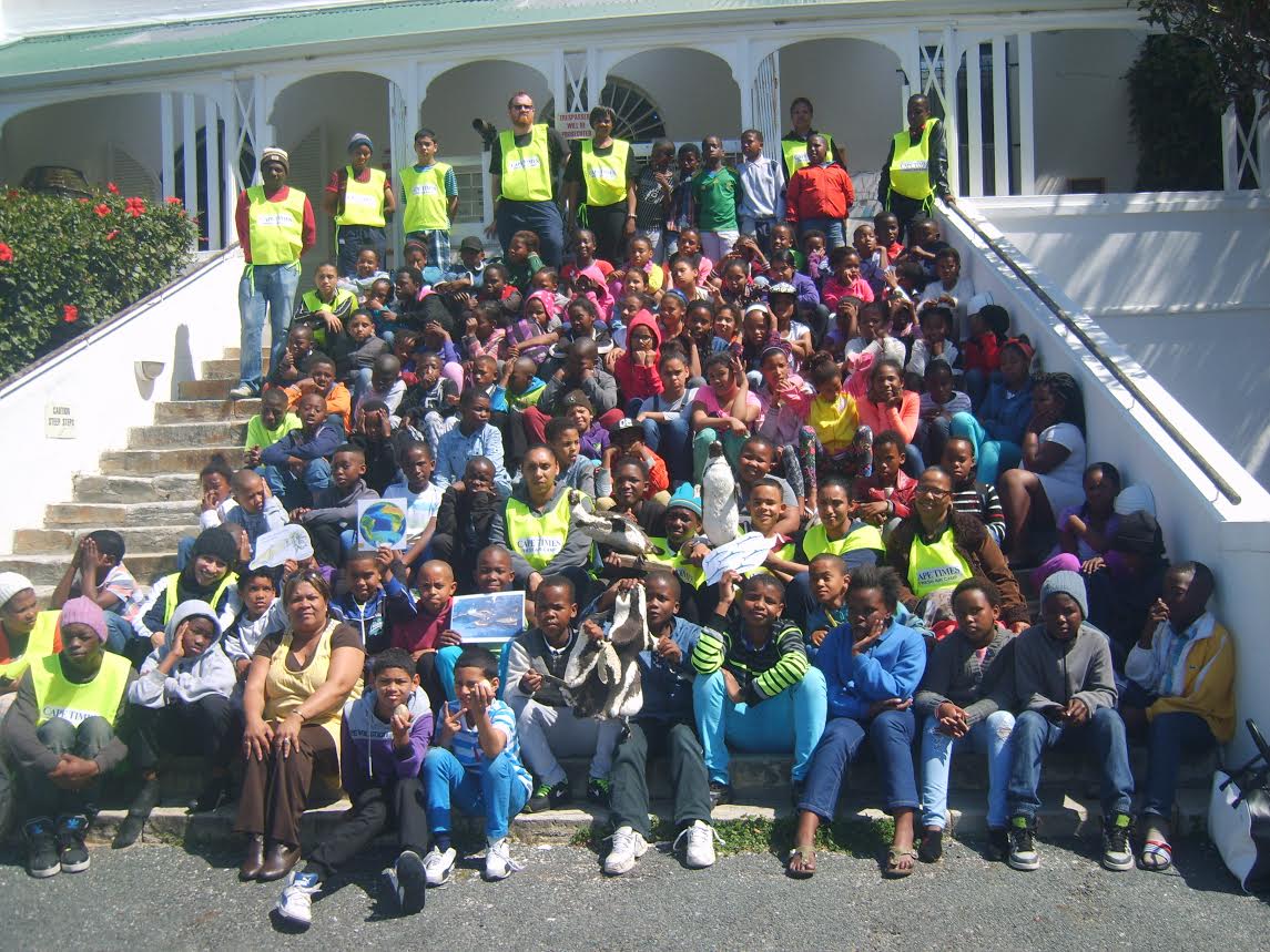 Learners from primary schools in Cape Town gathered in front of the Simon's Town Museum. They were treated to an educational programme, which formed part of Marine Month