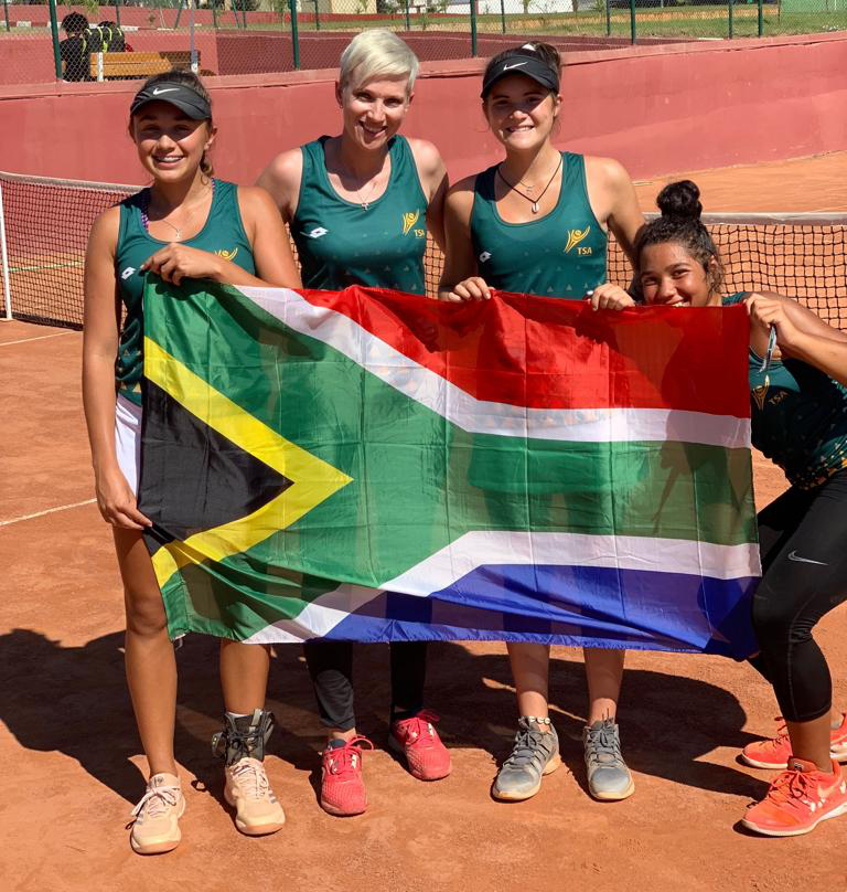 Leigh van Zyl (first left) represented South Africa at the Junior Fed Cup