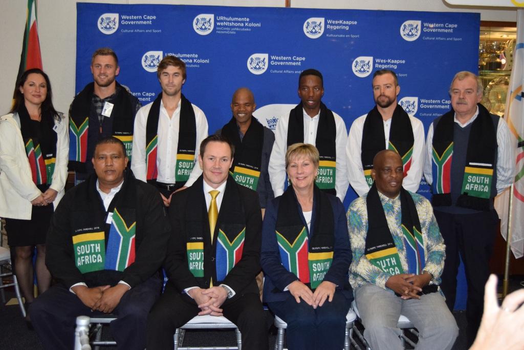 Minister Anroux Marais and some of the WC Olympians for Rio 2016