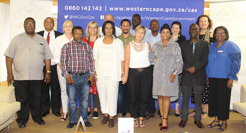 Minister Anroux Marais (centre) welcomes members of the new Western Cape Cultural Commission