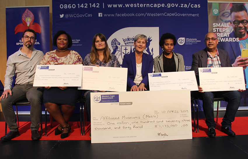 Minister Anroux Marais issued the cheques to museum managers at a funding ceremony on Wednesday night.