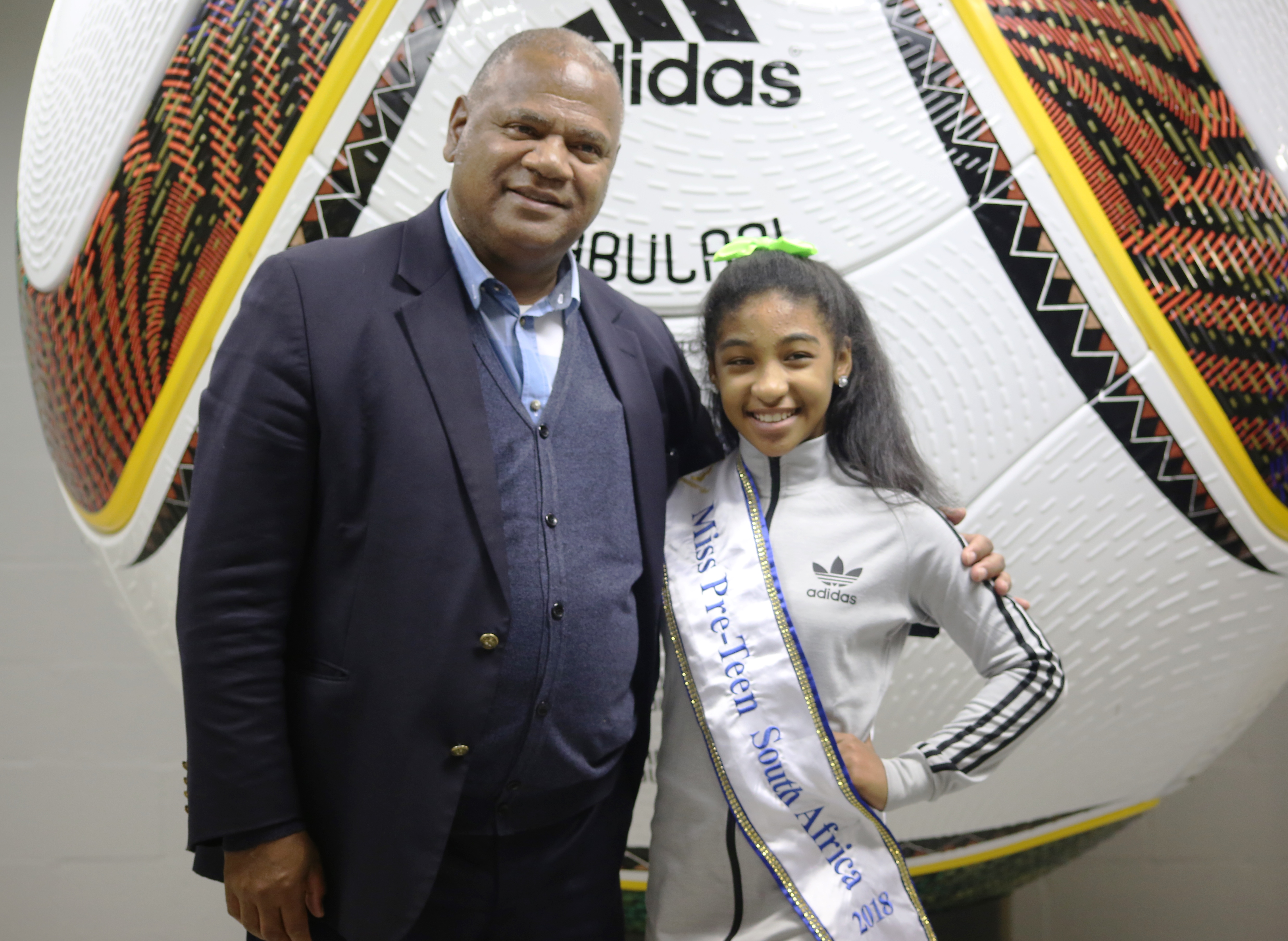 Minister Dan Plato with Keegan Lee Croy, Miss Pre-Teen South Africa from Hanover Park at the Life Counts Launch.  