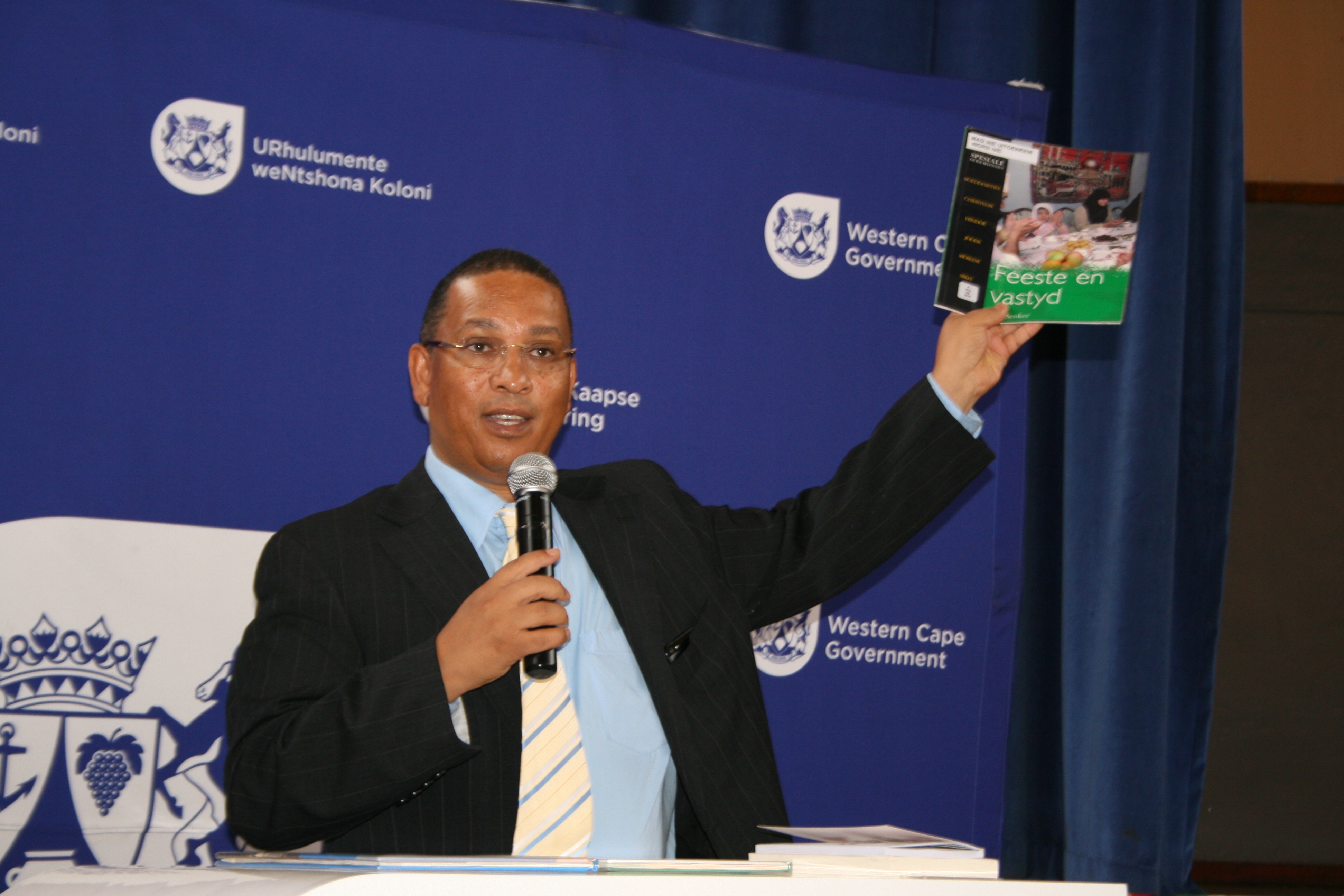 Minister Ivan Meyer speaks about the importance of books at the Library Week Launch 2013.