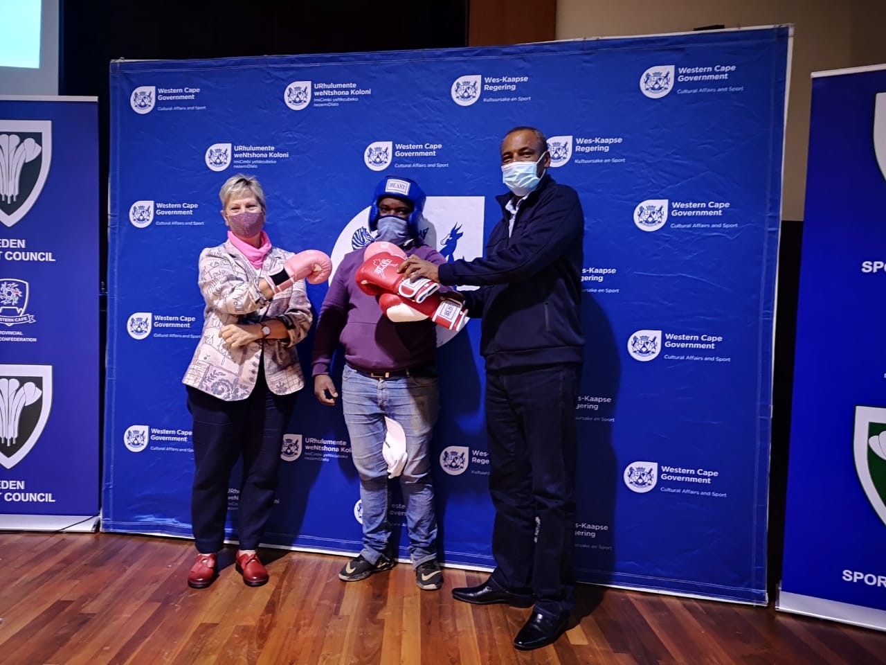 Minister Marais also handed over equipment to some of the federations.