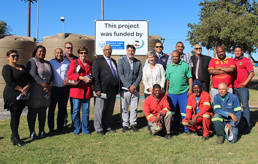 Minister of Cultural Affairs and Sport Anroux Marais officially opened the new borehole at the Vredenburg Sports Complex on 17 April 2019
