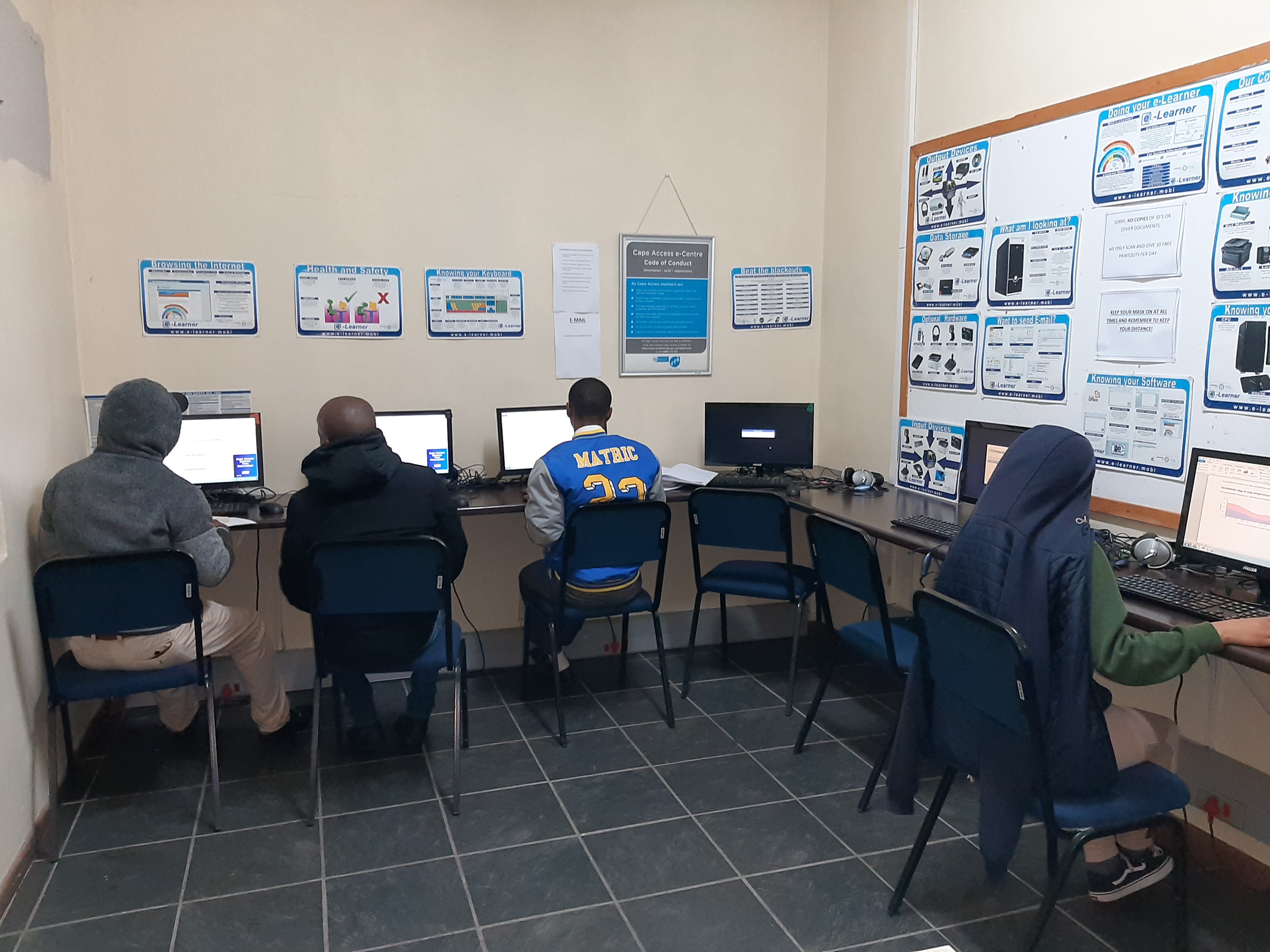 Students using the WCG eCentre computers