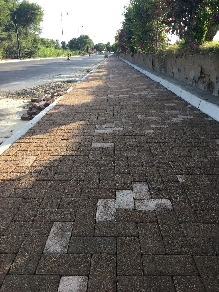 Pedestrian walkways in progress
