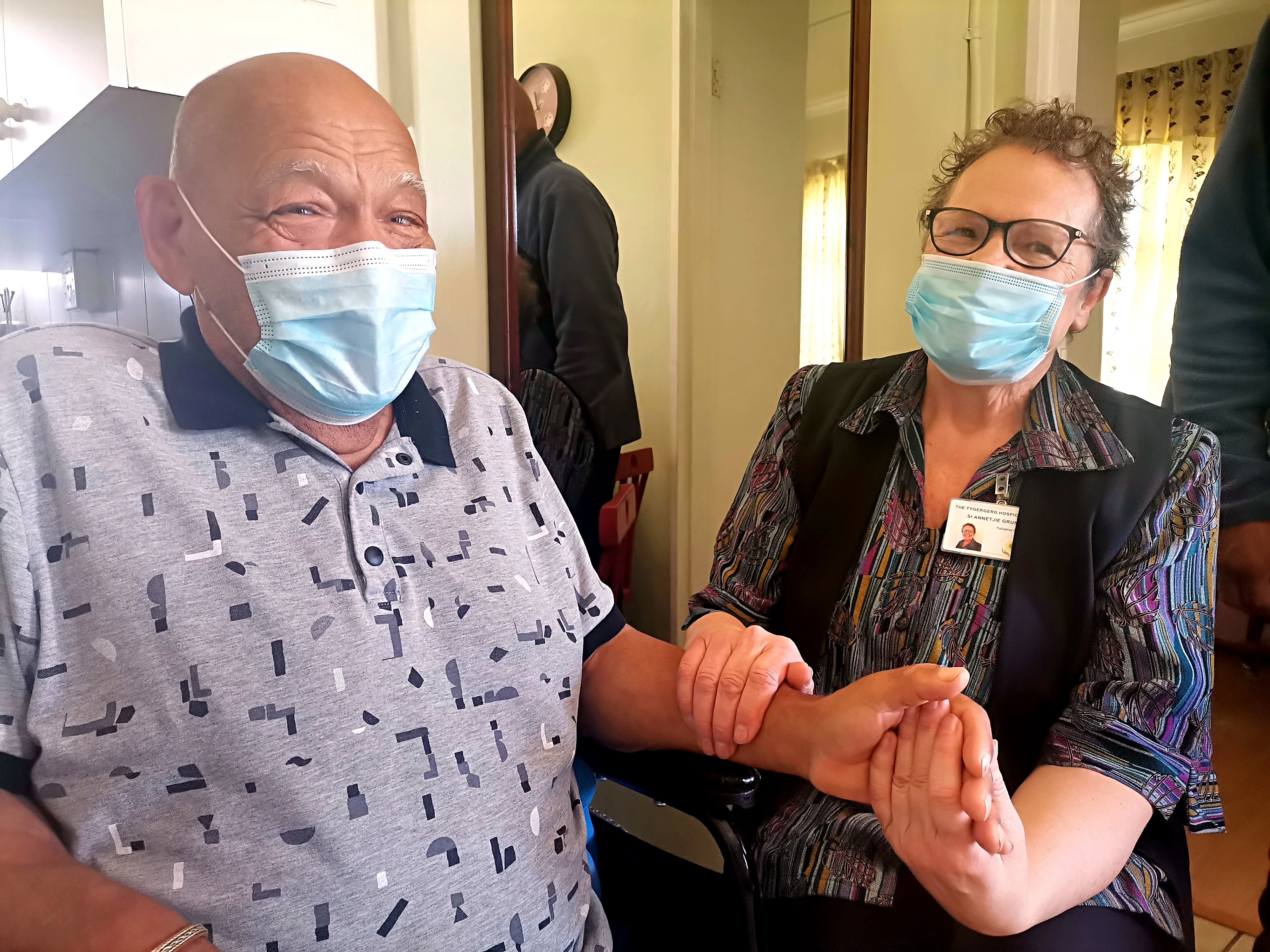 Palliative Care Nurse Annatjie Grundling and patient Adolf Treu at his home in Kuils River.