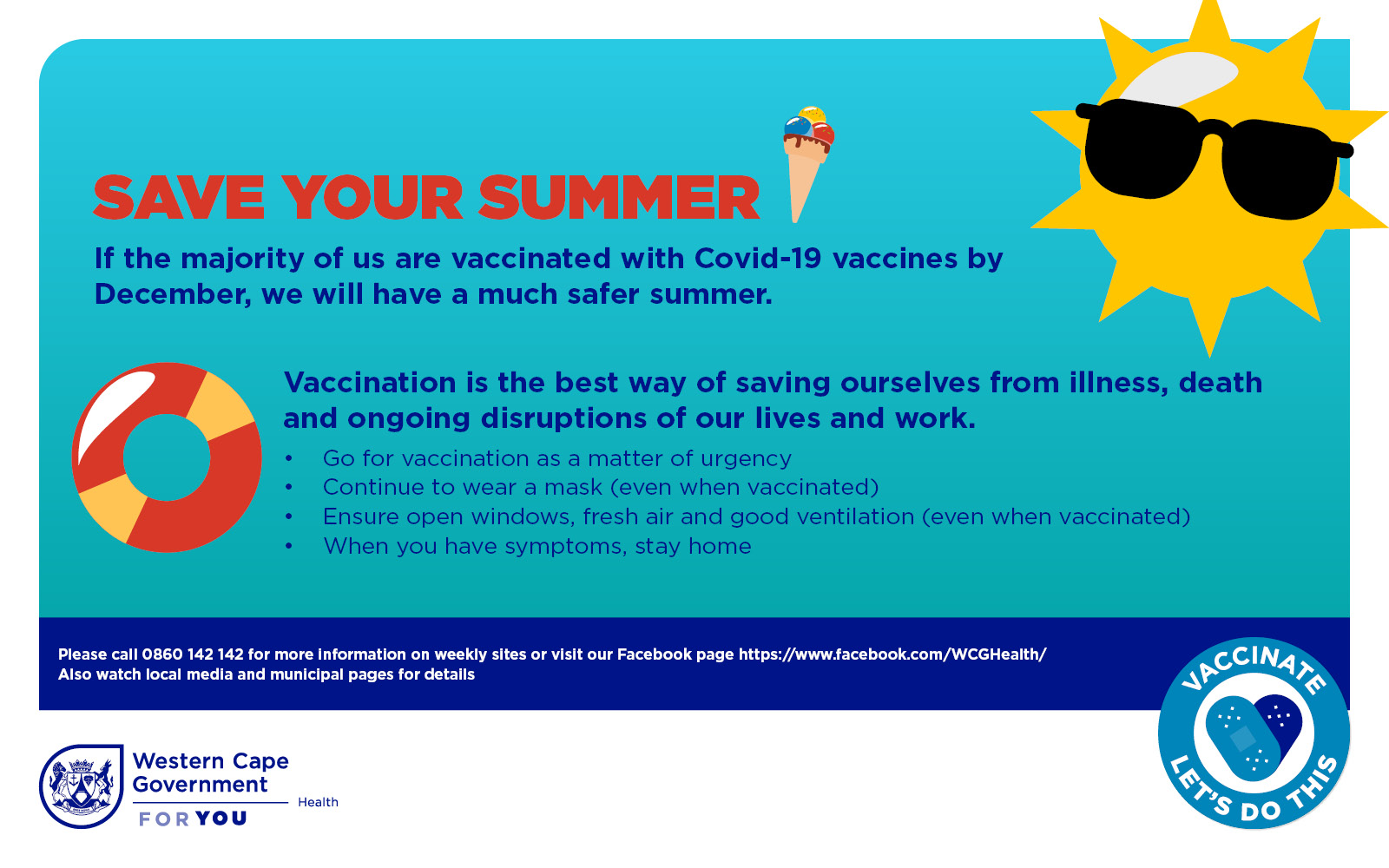 Save your summer: Vaccination means a safer summer - Save yourself from illness, death and disruption from Covid-19