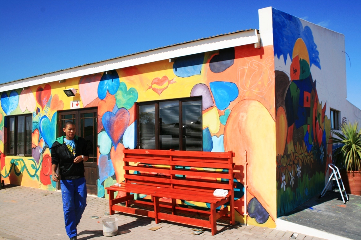 Siyabonga Care Village gets spruced up by local artists.