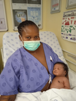 Baby Jezile born to Phumeza Jezile at Mowbray Maternity Hospital.