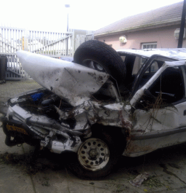 Car crash at Knysna after high speed chase 