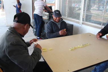 A competitive dominoes game at Cape Winelands BTG
