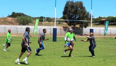 A touch rugby match between Transport and Public Works, and Saldanha Bay Municipality