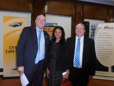 Minister Robin Carlisle, City of Cape Town Junior Mayor, Thandokazi Sineke and Executive Deputy Mayor, Alderman Ian Nielsen.
