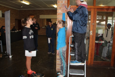 Athletes partaking in Anthropometry – the measuring of individuals