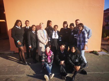 Minister Anroux Marais with the Athlone Young Poets
