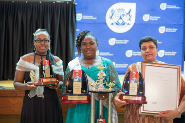From Left to Right – The winners of the Cecilia Makiwane Nursing Award 2014 are Bukelwa Sibidla  from Michael Mpongwana CHC (Second Runner Up), Judiac Ranape from Lady Michaelis CHC (Winner) and Delena Cloete from Elim Clinic (1st Runner Up) 