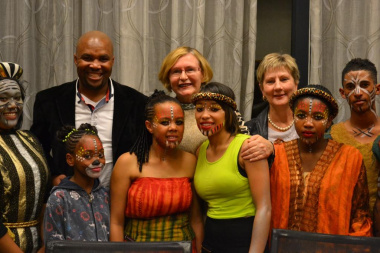 Back from left, Standing committee chairperson Ricardo Mackenzie, Premier Helen Zille and Minister Anroux Marais with some of the cast members