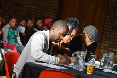 Baxter Theatre Adjudicators Thami Mbongo, Zoleka Helesi and Bongile Mantsai