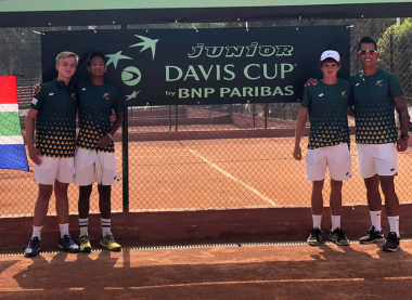 Carl Roothman (second right) also represented South Africa at the Junior Davis Cup