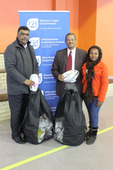 Charles Marthinussen from Atlantis Secondary School and Melchior Petersen from Wesfleur Primary with their equipment