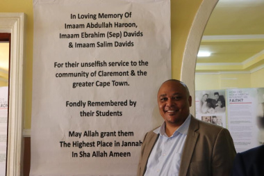 Chief Director for Cultural Affairs Guy Redman introduced Minister Marais at the proceedings in the Masjid in Stegman Avenue, Claremont
