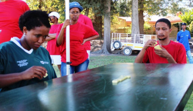 Concentration levels were high during a game of dominoes between Overberg and Eden district.
