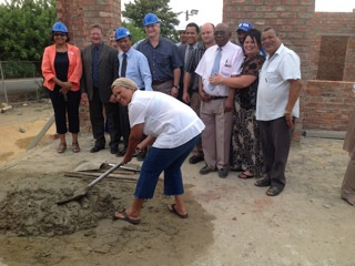 Western Cape Minister of Health, Theuns Botha visits the building site of the new Rawsonville Clinic. Minister Botha met with the contractors and health managers, accompanied by councillors and the media.