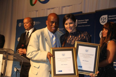 Director Thabo Tutu with Ilse Hayes, the winner in the category Sportswoman with a Disability